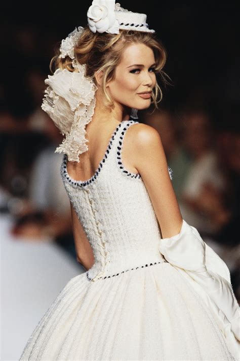 chanel 1992 chain dress|claudia schiffer 1992.